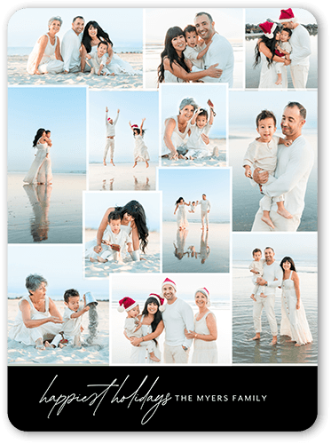 Stunning Photos Holiday Card, none, Black, 6x8 Flat, Holiday, 100% Recycled Cardstock , Rounded
