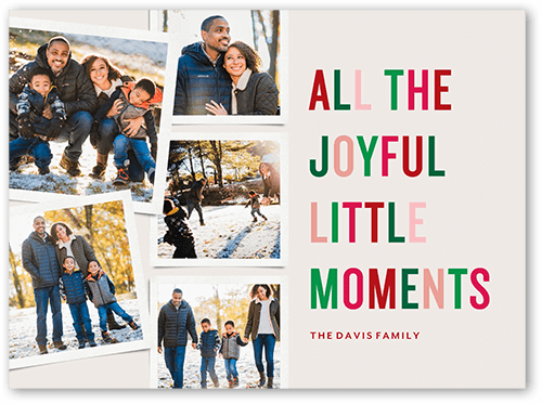 Joyful Little Moments Holiday Card, Beige, 6x8 Flat, Holiday, Matte, Signature Smooth Cardstock, Square, White