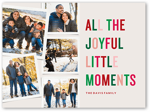 Joyful Little Moments Holiday Card, Beige, 6x8 Flat, Holiday, 100% Recycled Cardstock , Square