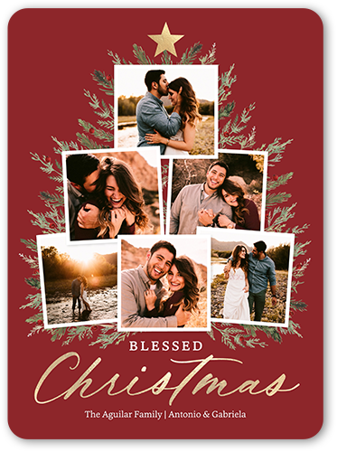 Decorated With Memories Holiday Card, Purple, 6x8 Flat, Religious, Signature Smooth Cardstock, Rounded