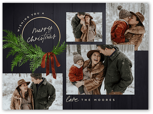 Simple Black Christmas Card For Friend