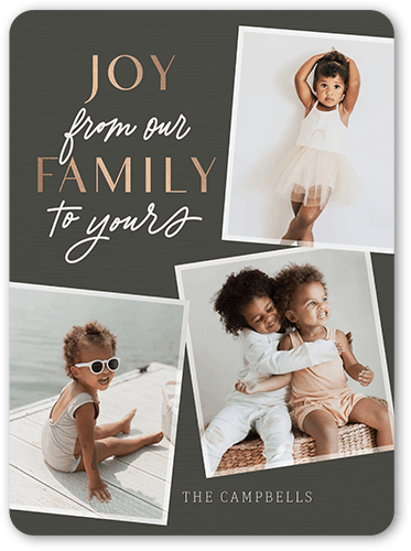 Merry Family Holiday Card, Rounded Corners