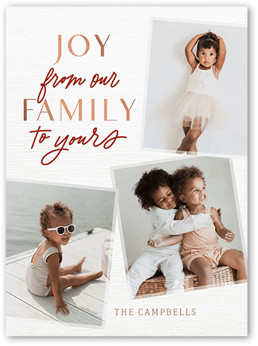 Merry Family Holiday Card, White, 6x8 Flat, Holiday, 100% Recycled Cardstock ?, Square