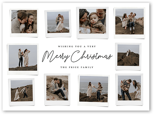 Polaroid Spread Holiday Card, White, 6x8 Flat, Christmas, 100% Recycled Cardstock ?, Square