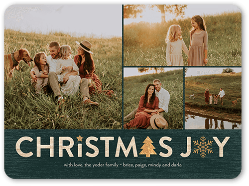 Rustic Winter Icons Holiday Card, Blue, 6x8 Flat, Christmas, 100% Recycled Cardstock , Rounded, Lake