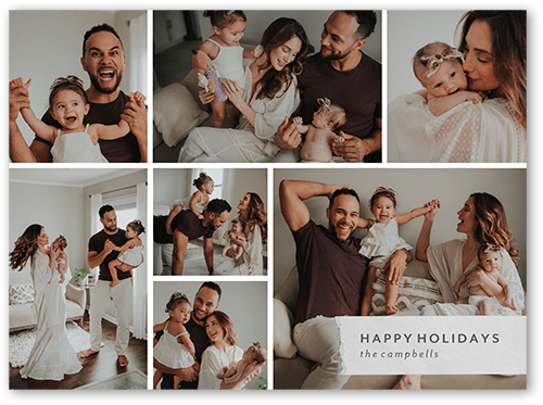 Simple Winter Collage Holiday Card, White, 6x8 Flat, Write Your Own, 100% Recycled Cardstock , Square