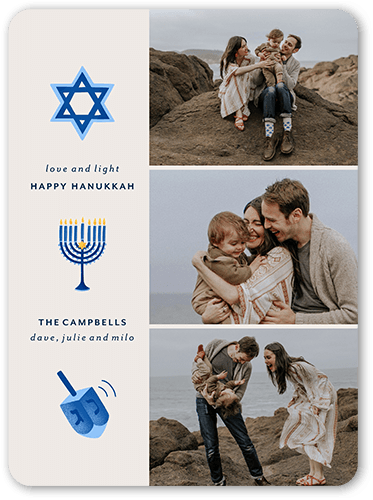 Festive Figures Holiday Card, Beige, 6x8 Flat, Hanukkah, Matte, Signature Smooth Cardstock, Rounded