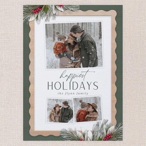 Captivating Classic Holiday Card, Green, 6x8 Flat, Holiday, 100% Recycled Cardstock ?, Square