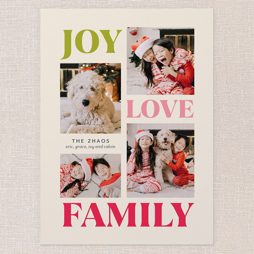 Vibrant Holiday Vibes Holiday Card, Beige, 6x8 Flat, Holiday, Signature Smooth Cardstock, Square, Antique White