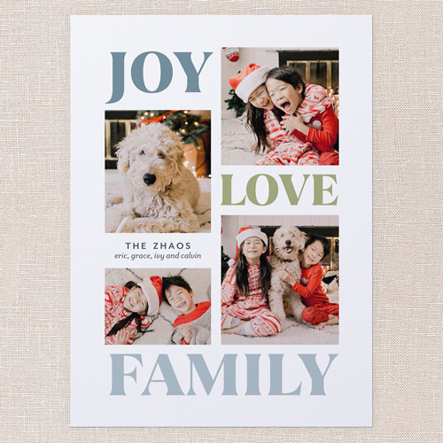 Vibrant Holiday Vibes Holiday Card, Blue, 6x8 Flat, Holiday, Luxe Double-Thick Cardstock, Square, Blue