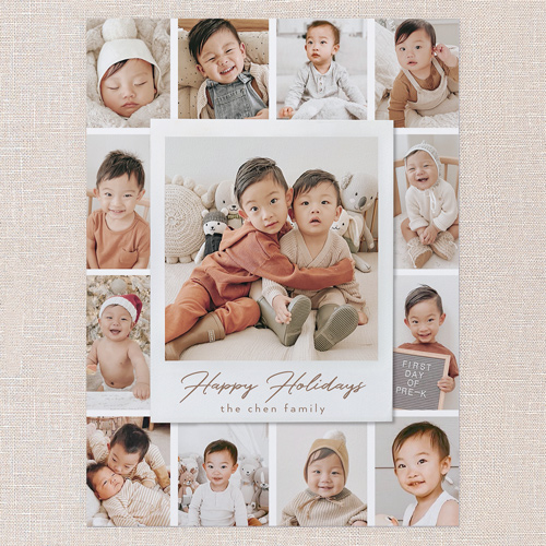 Festive Film Holiday Card, White, 6x8 Flat, Holiday, Signature Smooth Cardstock, Square, White