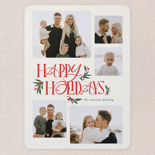 Uniquely Elegant Holiday Card, Beige, 6x8 Flat, Holiday, Signature Smooth Cardstock, Rounded, Cream