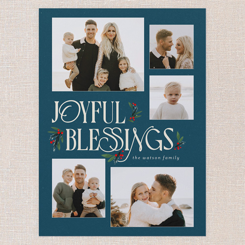 Uniquely Elegant Holiday Card, Blue, 6x8 Flat, Religious, Signature Smooth Cardstock, Square, Indigo