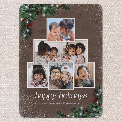 Botanical Photo Tree Holiday Card, Brown, 6x8 Flat, Holiday, 100% Recycled Cardstock , Rounded, Volcano