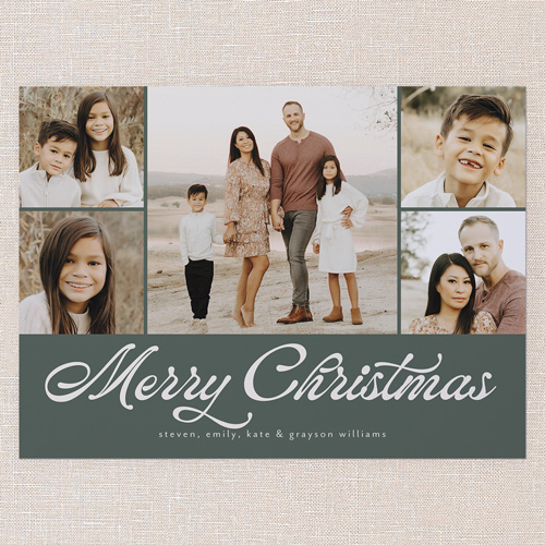 Timeless Gallery Holiday Card, Green, 6x8 Flat, Christmas, Luxe Double-Thick Cardstock, Square, Forest