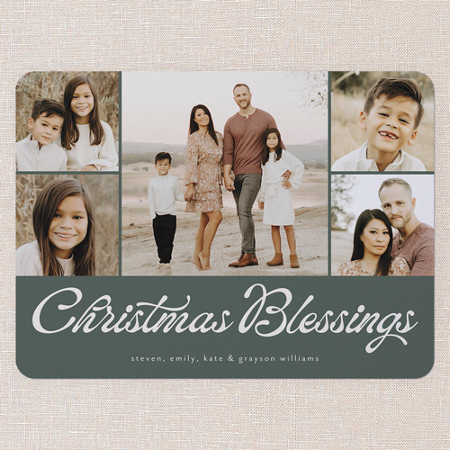 Timeless Gallery Holiday Card, Green, 6x8 Flat, Religious, Signature Smooth Cardstock, Rounded, Forest