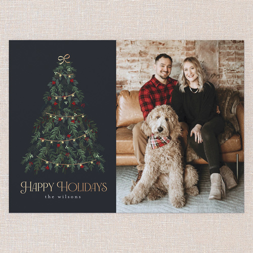 Beautiful Tree Holiday Card, Grey, 6x8 Flat, Holiday, Luxe Double-Thick Cardstock, Square, Charcoal