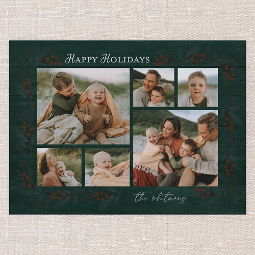 Forest Gathering Holiday Card, Green, 6x8 Flat, Holiday, 100% Recycled Cardstock , Square, Tree