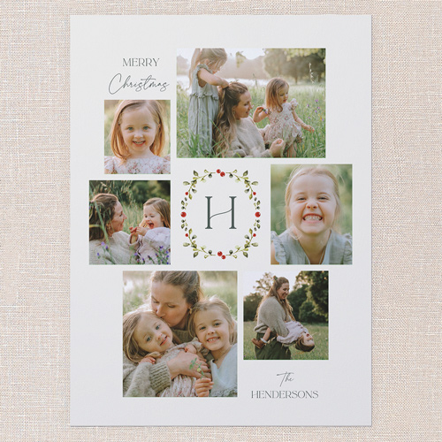 Family Keepsake Holiday Card, Grey, 6x8 Flat, Christmas, Pearl Shimmer Cardstock, Square, Whisper Gray