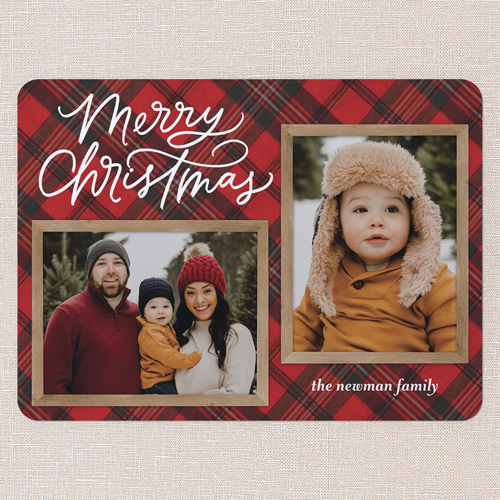 Cozy Script Holiday Card, Red, 6x8 Flat, Christmas, Signature Smooth Cardstock, Rounded, Radish