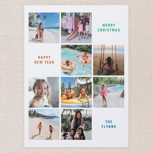 Memory Gallery Holiday Card, White, 6x8 Flat, Christmas, Pearl Shimmer Cardstock, Square, White