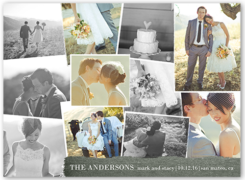 Shimmering Snapshots Wedding Announcement, Grey, Luxe Double-Thick Cardstock, Square