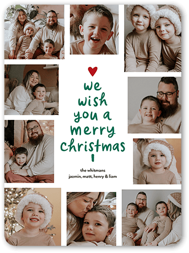 Big and Musical Christmas Card, White, 6x8 Flat, Christmas, 100% Recycled Cardstock , Rounded