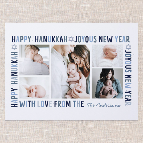 Stunning Star Hanukkah Card, White, 6x8 Flat, Hanukkah, Pearl Shimmer Cardstock, Square, White