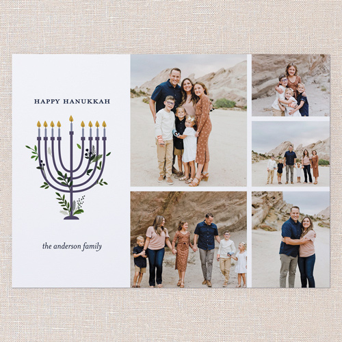 Menorah Memories Hanukkah Card, White, 6x8 Flat, Hanukkah, Signature Smooth Cardstock, Square, White