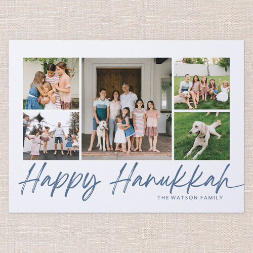 Brushed Headline Hanukkah Card, White, 6x8 Flat, Hanukkah, Signature Smooth Cardstock, Square, White