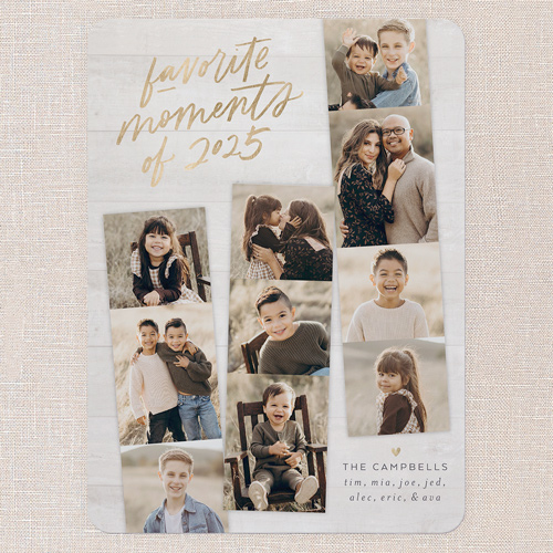 Best Moments Collage New Year's Card, White, 6x8 Flat, New Year, Signature Smooth Cardstock, Rounded, White