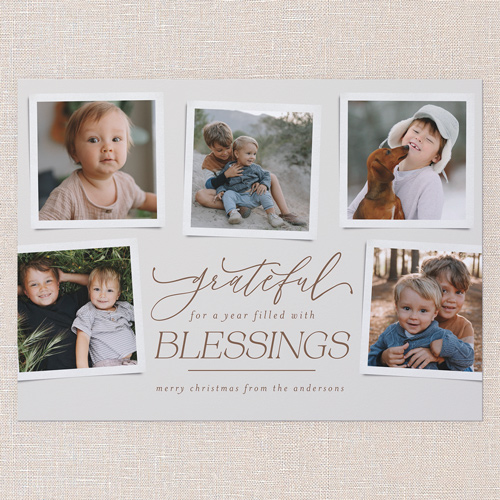 Blessed Gallery Religious Christmas Card, Beige, 6x8 Flat, Religious, Luxe Double-Thick Cardstock, Square, Cream