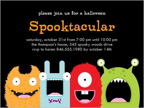 Orange 4x5 Halloween Invitations