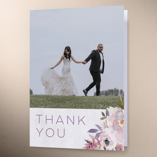 Painted Promise Thank You Card, Purple, 3x5, Matte, Folded Smooth Cardstock