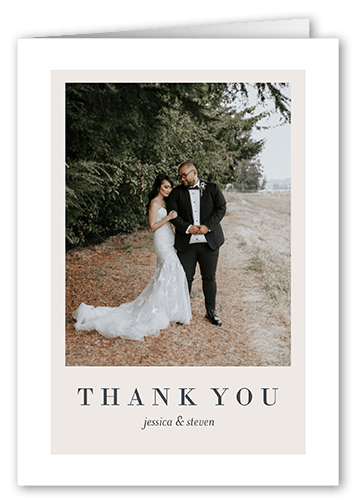 Novel Photo Wedding Thank You Card, Purple, 3x5, Matte, Folded Smooth Cardstock