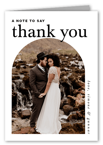 Modern Milestone Thank You Card, White, 3x5, Matte, Folded Smooth Cardstock