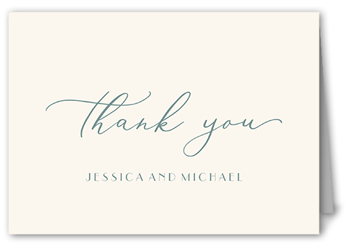 Simple Sprig Thank You Card, Blue, 3x5, Matte, Folded Smooth Cardstock