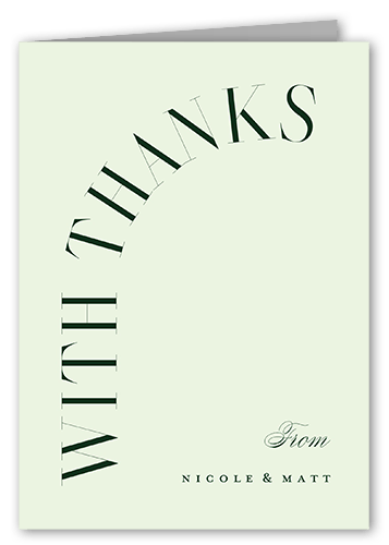 Refined Request Thank You Card, Green, 3x5, Matte, Folded Smooth Cardstock, Sage