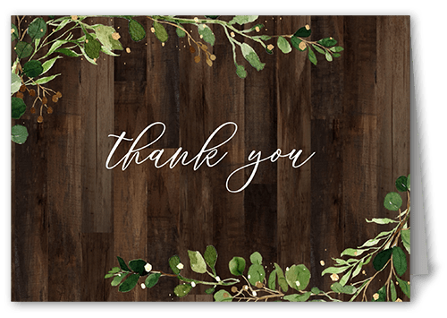 Barn Door Thank You Card, Brown, 3x5, Matte, Folded Smooth Cardstock, Wood