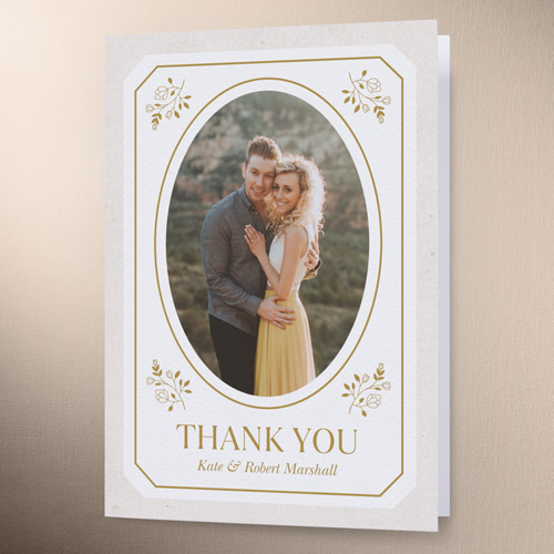 Eloquently Enclosed Wedding Thank You Card, White, 3x5, Write Your Own Greeting, Matte, Folded Smooth Cardstock, White