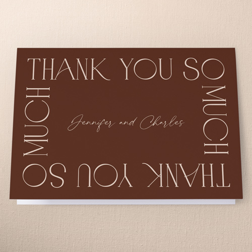 Romantic Gleam Wedding Thank You Card, Red, 3x5, Matte, Folded Smooth Cardstock, Red