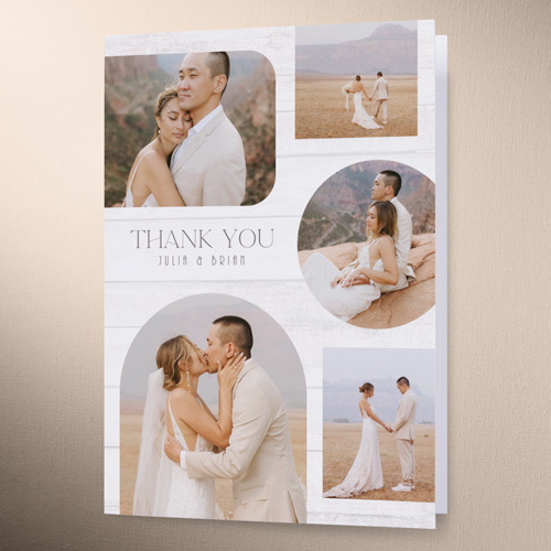 Timber Ties Wedding Thank You Card, White, 3x5, Matte, Folded Smooth Cardstock, White