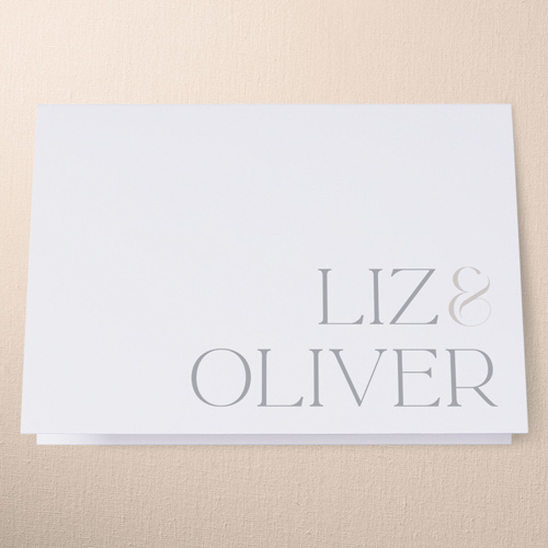 Classic Gleam Wedding Thank You Card, White, 3x5, Matte, Folded Smooth Cardstock, White