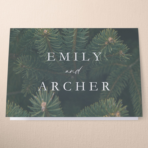 Leafy Lush Wedding Thank You Card, Brown, 3x5, Matte, Folded Smooth Cardstock, Brown