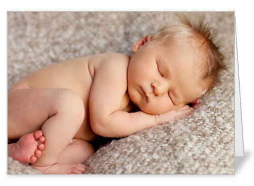 Classic Collage Baby Card, White, Matte, Folded Smooth Cardstock, White