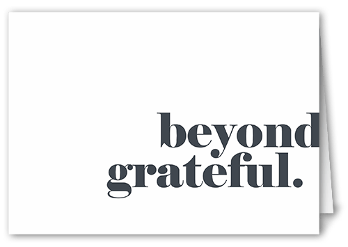 Retro Grateful Thank You Card, Gray, 3x5, Matte, Folded Smooth Cardstock, Gray