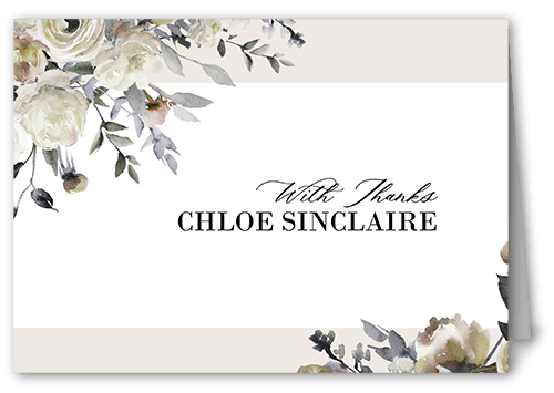 Floral Boughs Thank You Card, White, 3x5, Matte, Folded Smooth Cardstock, White