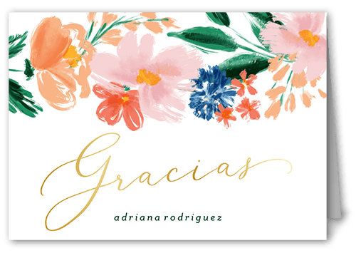 Fabulously Floral Thank You Card, White, 3x5, Matte, Folded Smooth Cardstock, White