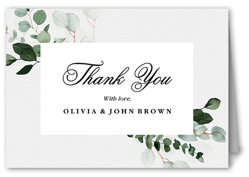 Botanical Balance Thank You Card, White, 3x5, Matte, Folded Smooth Cardstock, White