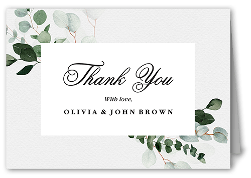 Botanical Balance Thank You Card, White, 3x5, Matte, Folded Smooth Cardstock